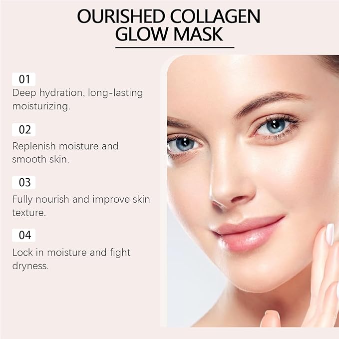 Retinol Collagen Face Mask – Korean Tightening Hydrogel Overnight Mask, Deep Moisturizing & Elasticity Boost, Long-Lasting Hydration & Brightening Skin (Collagen Face Mask)