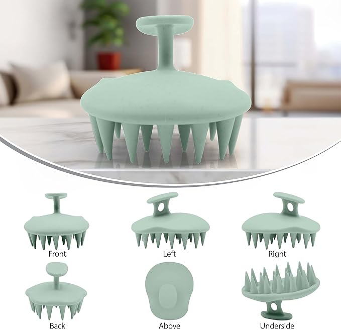 Fiora Naturals Scalp Massager Shampoo Brush - Silicon Scrubber & Exfoliator for Dandruff Removal and Hair Growth, Brush for Wet & Dry Hair, for Men, Women, Kids - BPA Free