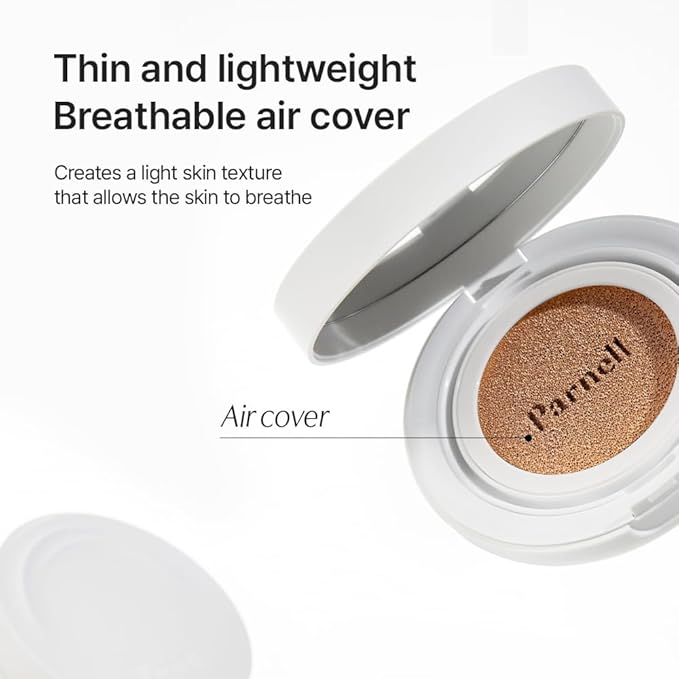 Parnell Cicamanu Serum Cushion - Moisturizing Foundation for Soothing, Coverage, Glass Skin and Lightweight for Sensitive and Dry Skin Pearl Skin (0.52 Fl Oz) (19N)