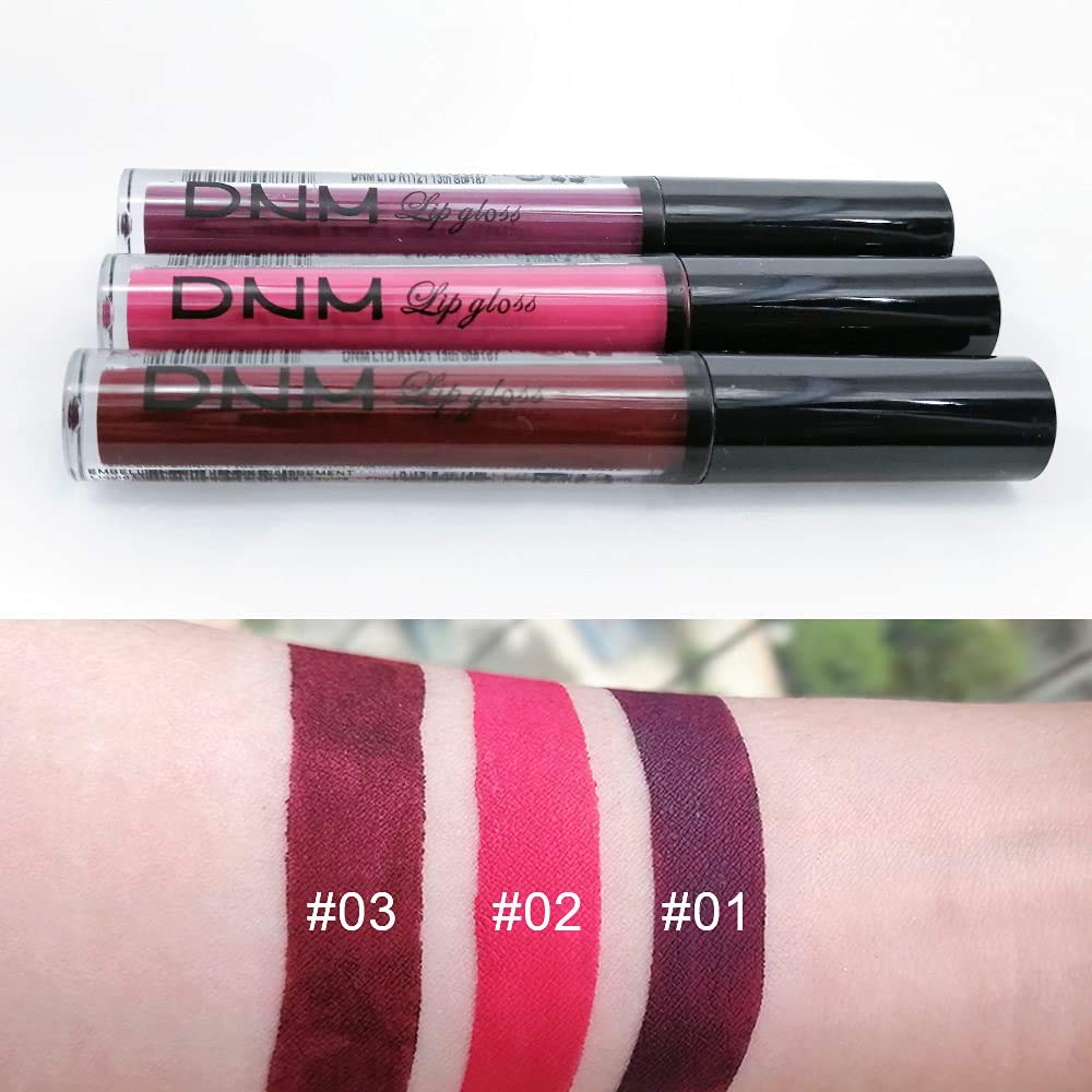 evpct 3Pcs Dark Purple Red Rose pink Matte Liquid Lipstick Sets for Black Women Matte Lipstick Lip Stain Long Lasting Waterproof 24, labial mate larga duracion 24 labiales mate 24 horas originales