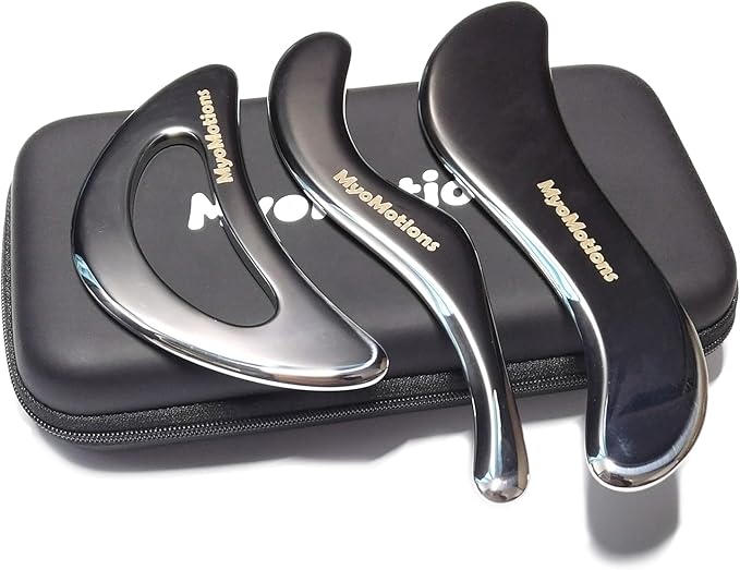 3-Piece Muscle Scraper Tool Set for IASTM Therapy - Stainless Steel Gua Sha Tool for Myofascial Release and Deep Tissue Massage Tool Set