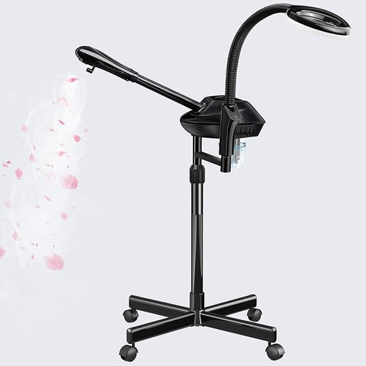Facial Steamer for Deep Hydration, 2in1 Ozone Face Steamer with 5X Magnifying Lamp, Professional Facial Steamer, Suitable for Home Use or Beauty Spa Deep Cleansing and Hydration