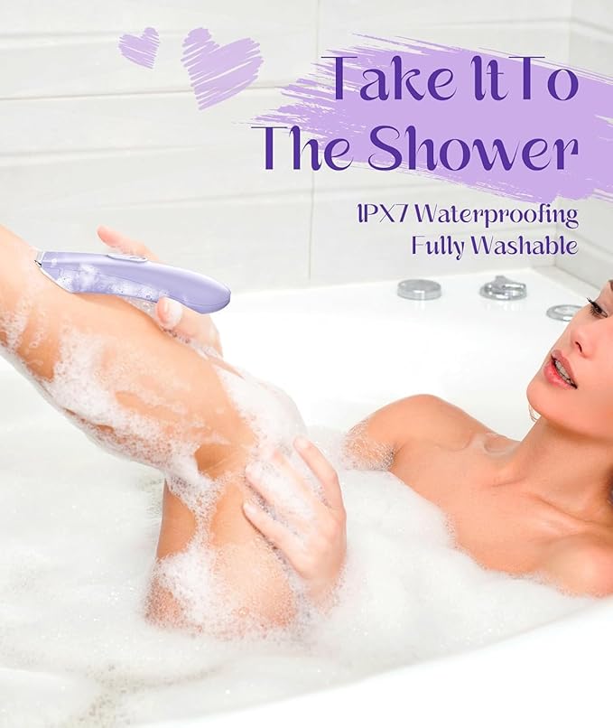 Bikini Trimmer for Women - Painless Pubic Hair Trimmer with 3 Shaving Speeds, IPX7 Waterproof Electric Razor, Cordless Women’s Bikini Shaver for Sensitive Skin