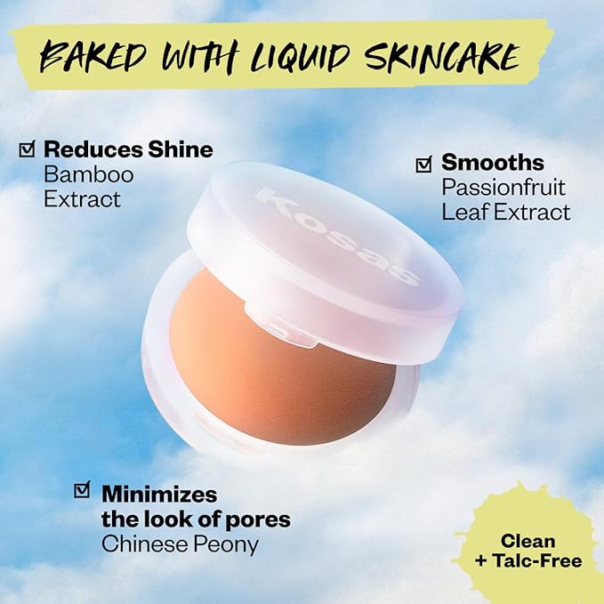 Kosas Mini Cloud Set Face Setting Powder - Smoothing Shine Control, Soft, Sheer Setting Translucent Makeup Finish, Portable & Long-Lasting (Pillowy)