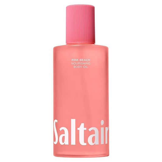 Saltair Body Oil. Jumbo Size Pink Beach After Shower and Bath Oil Moisturizer for Women and Men. Botanical, Non-Greasy, and Well-Absorbing Lotion for Hydrating Dry Skin. 10oz Bottle