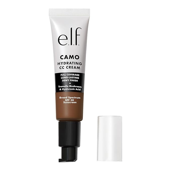 e.l.f. Hydrating Camo CC Cream, SPF 30, Color Correcting Full Coverage Foundation For A Dewy Finish, Vegan & Cruelty-Free, Deep 530 W