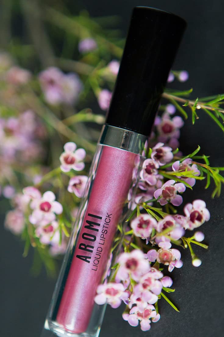 Aromi Sugared Mauve Metallic Liquid Lipstick, Purple Pink Lip Color with Shimmery Finish, Raspberry Mulberry Lipstick, Long-Lasting, Smudge Proof (Sugared Mauve)