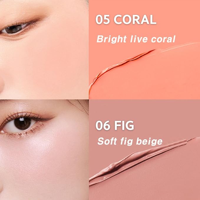 BBIA Ready To Wear Downy Cheek Cream Blush 8 Color - Creamy Blendable & Buildable Blush Dewy Texture & Matte Finish High Pigment Longlasting Lightweight Natural Face Makeup, 0.12oz (02 DOWNY PEACH)