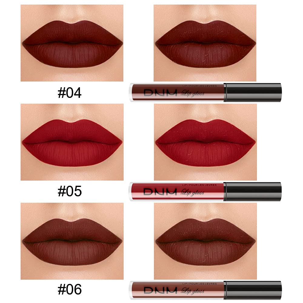 evpct 3Pcs Matte 24-hour Liquid Lipstick Sets, Dark Ruby Brown Red Permanent Stay on Lipstick Lip Set for Black Women Long Lasting 24 Hours Smudge Proof labiales matte labial mate larga duracion 24 02