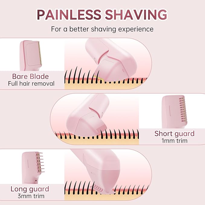 Women's Bikini Trimmer - Painless Body Shaver with Curved Single Blade, Waterproof for Sensitive Skin & Intimate Areas