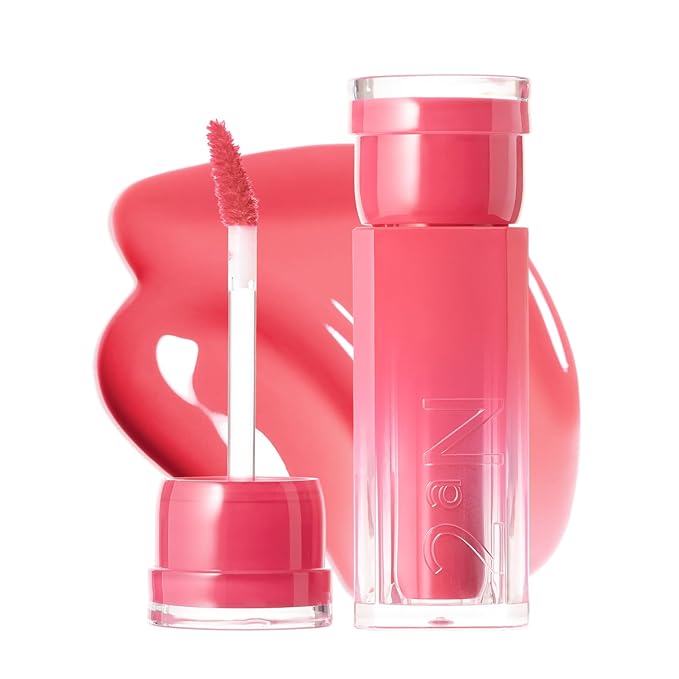 2aN Glaze Bouncing Tint – Lightweight, Moisturizing Lip Tint with High-Shine Finish, Smooth, Light Plumping, Comfortable Wear, Korean Makeup (Bubbly, 0.16 oz)