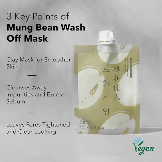 Mung Bean Wash Off Facial Mask | Domestically Harvested Ingredients, Gentle Sebum Control | Product of Korea - 3.38 fl. Oz