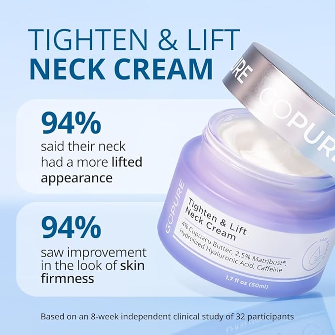 goPure Neck Firming Duo, Tighten & Lift Neck Cream, Refine & Renew Body Scrub, 2 piece set