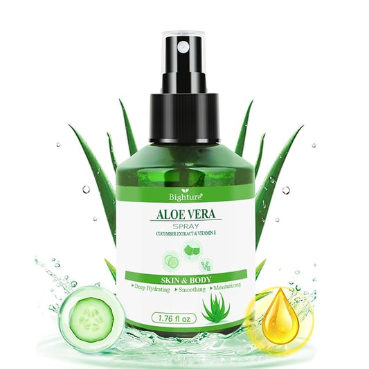 Aloe Vera Spray for Hydrating Nourishing Facial Skin in Winter, Aoe Vera Spray Extract from Freshly-cut Aloe and Cucumber Essence for Moisturizing Skin, Fast Absorbing, Easy to carry, 1.73 oz