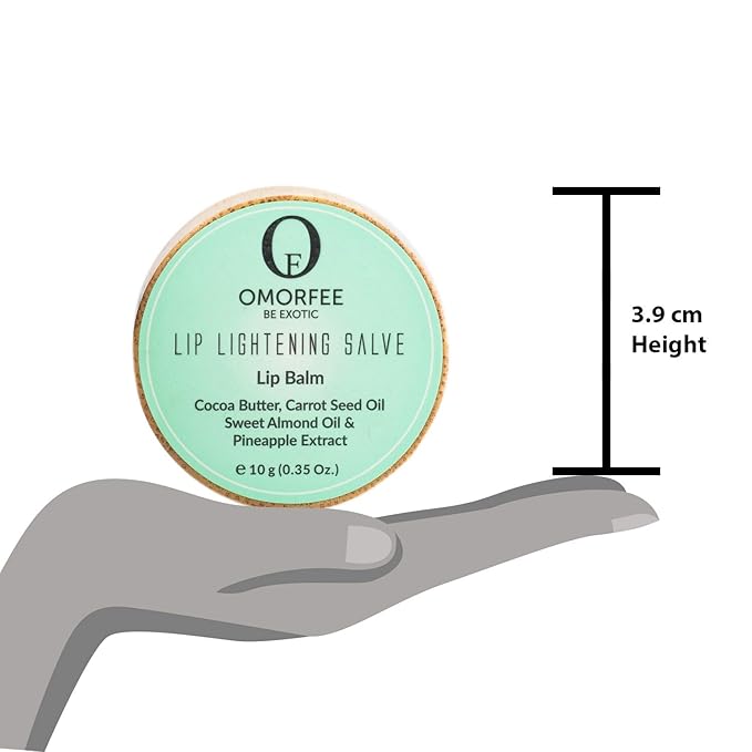 Omorfee 100% Organic Lip Lightening Balm, balm for Dark Lips, Balm with SPF, Natural Protection, Repair, Moisturizer, Cocoa Butter, Carrot Seed Oil & Pineapple Extract -10g/ 0.35Oz