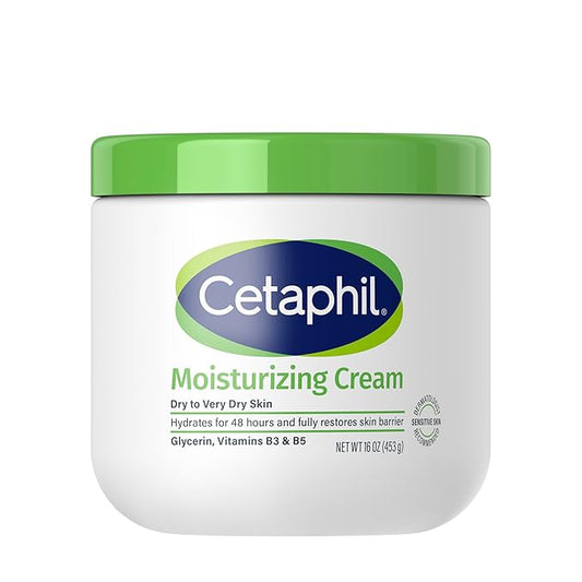 Cetaphil Face & Body Moisturizer, Hydrating Moisturizing Cream for Dry to Very Dry, Sensitive Skin, NEW 16 oz, Fragrance Free, Non-Comedogenic, Non-Greasy
