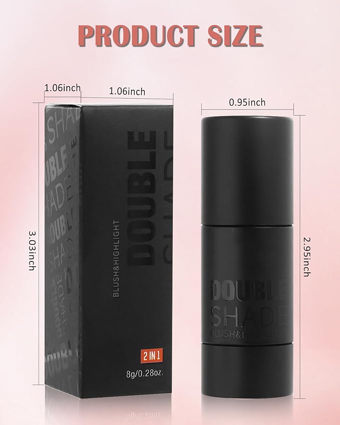 Cream Blush Stick Makeup for Cheeks, Multi Blush & Highlighter Contour Stick, Long Lasting Waterproof Creme Blush Bronzer Stick, Lightweight Matte and Dewy Finish, Face Shaping Makeup for Women-04