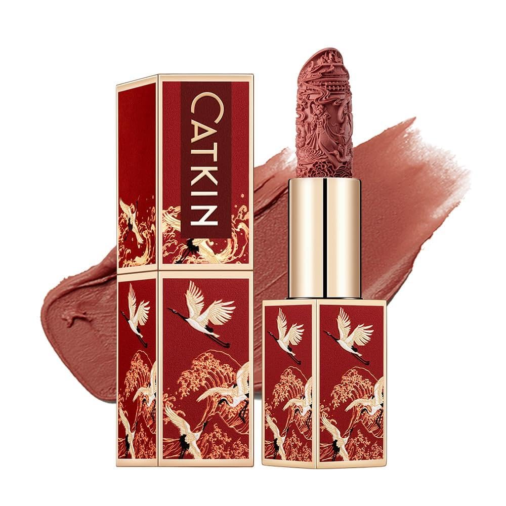 Catkin Semi-Matte Lipstick Hydrating High Impact Color Infused with Vitamin E and Avocado Oil Smooth Soft Texture Long Lasting Matte Finish 174