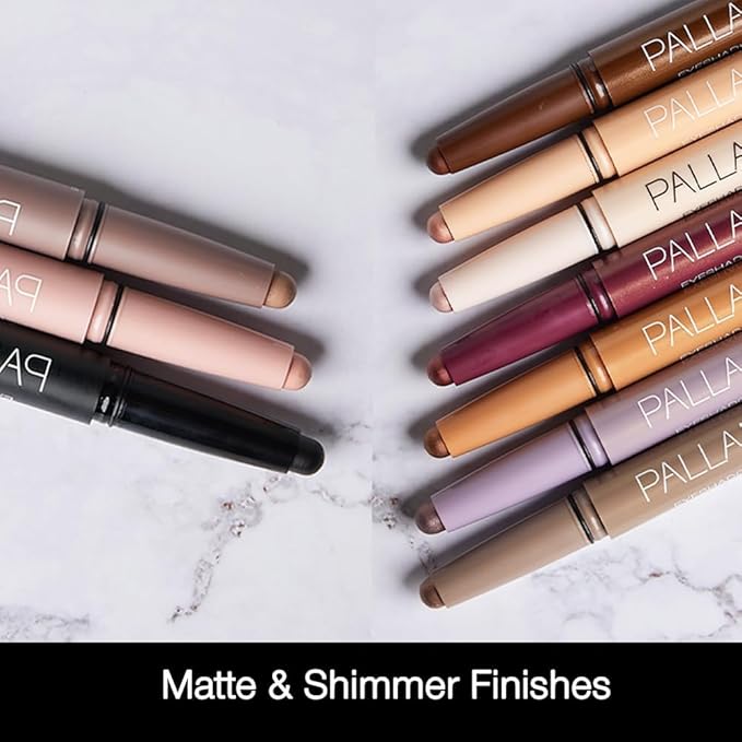 Palladio Waterproof Eyeshadow Stick with Blending Sponge, Long Lasting & Effortless Application, Smudge Free & Crease Proof Formula, Matte & Shimmer Shades, Buildable Eye Shadow (Silver Mauve Shimmer)