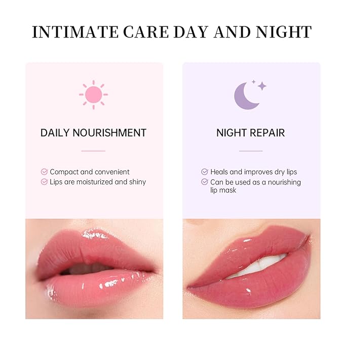 Lip Glowy Balm Butter Lip Balm Plumps Moisturizing Hydrating Lip Mask Repair Moisturizer Lips Care Lip Treatment for Dry Cracked Lip, Glossy Finish, Vegan Tinted Lip Balm Chapstick (#5 Cherry)