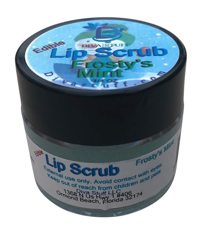 Diva Stuff Ultra Hydrating Lip Scrub for Soft Lips, Gentle Exfoliation, Moisturizer & Conditioner, Frosty's Mint – ¼ oz (Made in the USA)