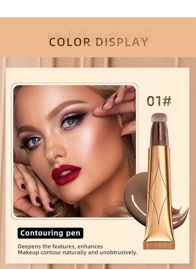 Contour Beauty Wand, Face Concealer Contouring With Halo Glow Liquid Filter Long Lasting & Smooth Matte Finish Liquid Illuminator Makeup Stick. (01- Contour)