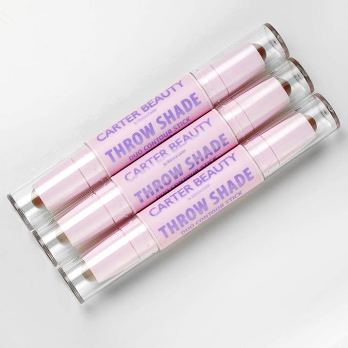 Carter Beauty By Marissa Carter Throw Shade Duo Contour Stick- Adds Definition To The Face - Conceals And Corrects The Complexion - Easily Blendable - Cruelty-Free - Medium - 0.08 Oz