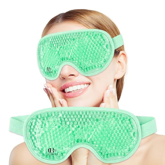 Cooling Eye Mask Gel Eye Mask Reusable Cold Eye Mask for Puffy Eyes, Eye Ice Pack Eye Mask with Soft Plush Backing for Dark Circles, Migraine, Stress Relief