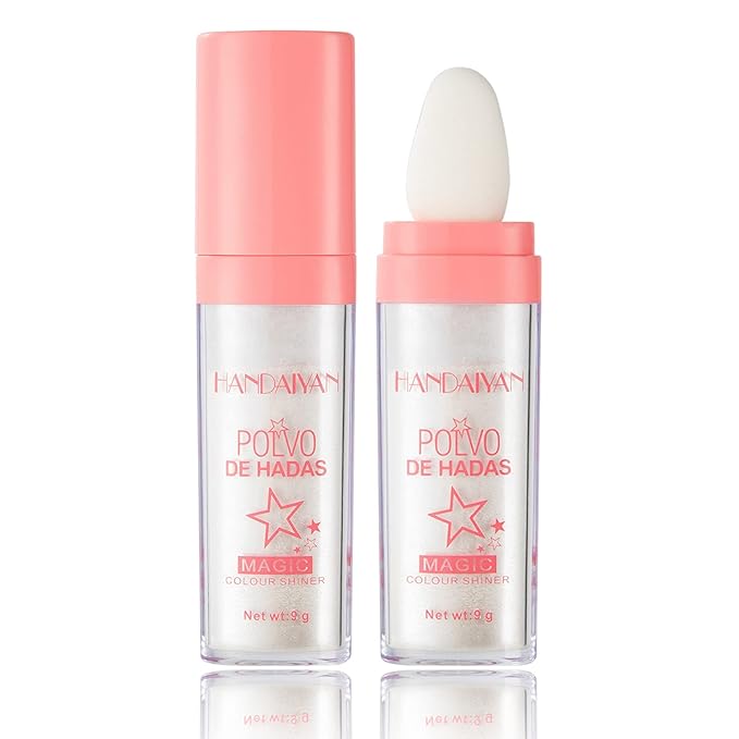Polvo De Hadas Body Shimmer Glitter Highlighter Powder Makeup,High Gloss Sparkle for Face Body Hair,Create The Most Sparkly And Attractive Glitter Makeup - Pearl White
