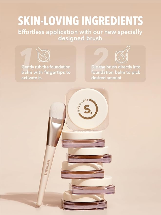 SHEGLAM Hydrating Cream Full Coverage Foundation Balm Long Lasting Concealer Face Foundation for Dry Skin - Warm Vanilla