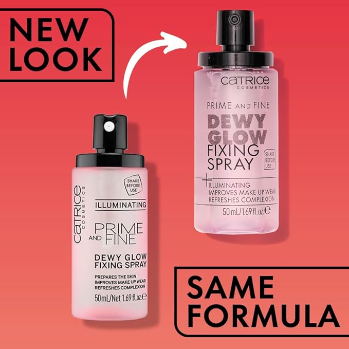 Catrice | Prime & Fine Illuminating Dewy Glow Spray | Transparent and Fast Drying Fixing Spray| Paraben Free & Vegan | Cruelty Free (Pack of 1)