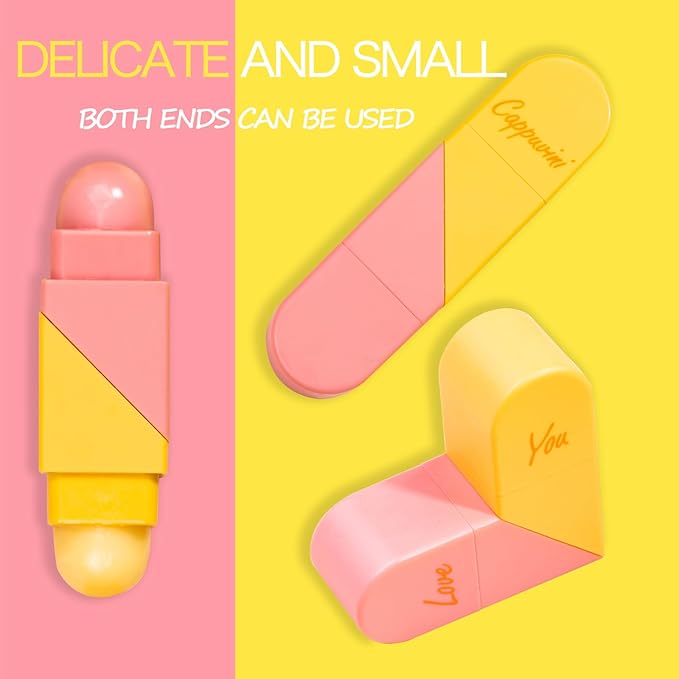Heart Shaped Dual-use Deformable Lip Balm Stick - Honey, Peach. Repair, Keep Lips Moisturized,pink gift box，Gifts