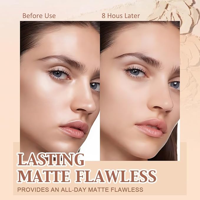 Oil Control Matte Perfection Face Pressed Powder, Matte Smooth Flawless Setting Powder Makeup, Polvo Compacto De Maquillaje, Waterproof Long Lasting, Cruelty Free, 0.35Oz (23AD White, 1)