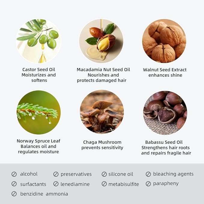 NOUGAT Amber Brown Natural Permanent Hair Color Kit,Dermatologically Tested, Ammonia & Alcohol Free, 100% Grey Coverage, Hair Mask & Essence included, Long Lasting