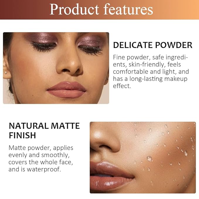 Pressed Matte Face Powder Makeup & Setting Powder for Poreless Wrinkle Blurring Contour Concealer Finishing,Lightweight,High Coverage,Shine Control, N.W 10g (04)