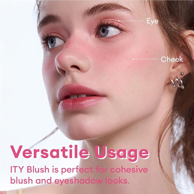 ITY Mood Blush, Blush for Cheeks Makeup,Moisturizing Creamy Blush Dual Funtions, Highly Spreadable, 0.18 oz (5.2g) in Turned On