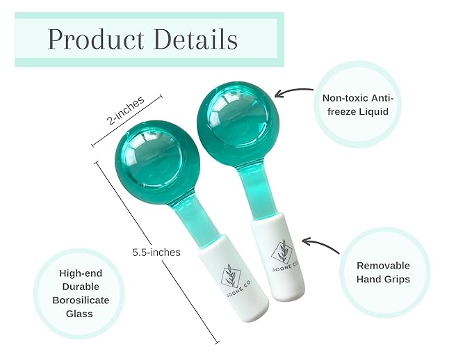 Ice Globes for Face - 2 Pack Cryo Globes for Face, Neck, & Eyes - Skin Care Tools for Dark Circles, Wrinkles, & Collagen Production - Facial Globes for Daily Beauty Routines