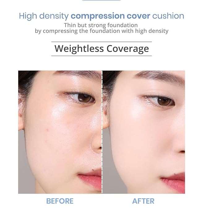 S2ND Zero Fit Matte Cushion Natural Coverage Foundation Air Cushion, Long-Lasting Hydrating Compact (#Pure Light (#17~19))