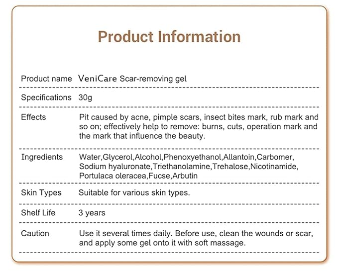 Acne Scar Removal Cream Stretch Marks Face Skin Cream Shrink Pores Gel-Fade Scar Marks Acne Skin Care (Packaging Upgrade) VeniCare