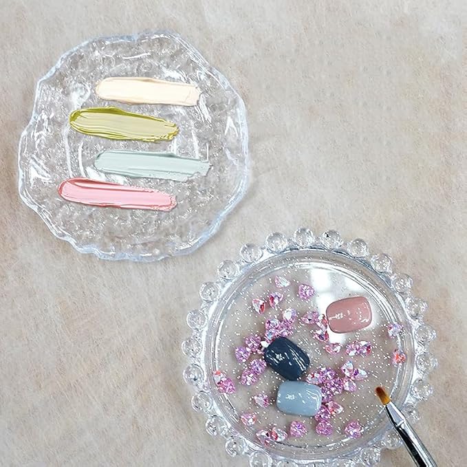 Makeup Mixing Palette Nail Polish Color Mixing Plate, Nail Art Tools Palette, Pigment Transparent Makeup Palette for Lipstick Eyeshadow Color Test Make up Tools Makeup Palettes (Pearl-yellow)