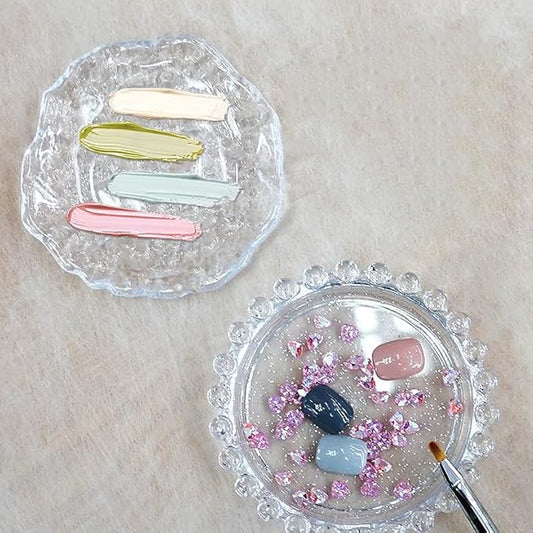 Nail Art Palette Nail Mixing Palette Polish Color Mixing Plate Pearl Edge Nail Holder Display Board Cloud Shape for Nail Art Nail Tip Holder Nail Art Display (Clouds-clear)