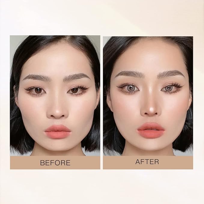 ELLESY Highlighter Makeup Palette Shimmer Face Bronzer and Highlighter Contouring Palette Makeup Kit Sculpting Contour Powder Palette with brush-C02