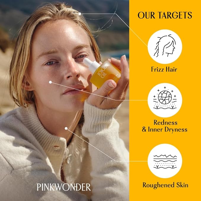 PINKWONDER USDA Organic Jojoba Oil | 100% Pure, Cold-Pressed & Vitamin E-Rich Oil for Skin | Non-Greasy, Fast-Absorbing for Face, 1.69oz (50ml)