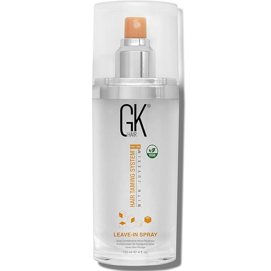GK HAIR Global Keratin Leave-In Conditioner Detangler Spray 120 ml - For Dry, Damaged and Frizzy Hair Protection With Organic Natural Oil Strength & Shine | Hydrating Smoothing Styler