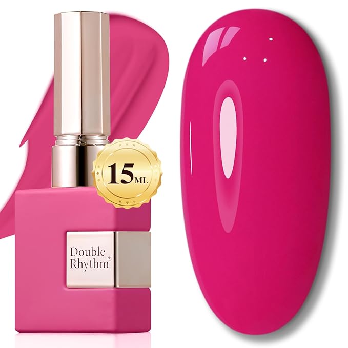 Double Rhythm Translucent Gel Polish Sheer Neutral Natural Light Milky Same Color Same Bottle 15ML Jelly UV Nail Polish Nail Art DIY at Home (Pink Purple-A1471)