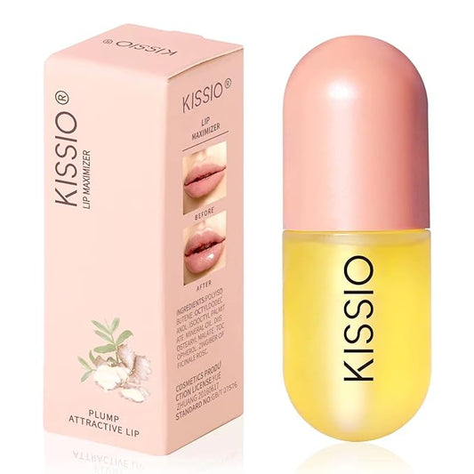 KISSIO Lip Plumper,Natural Lip Plumper for Day Use,Lip Plumping Gloss Make Lips Fuller and Moisturizing 5.5ml