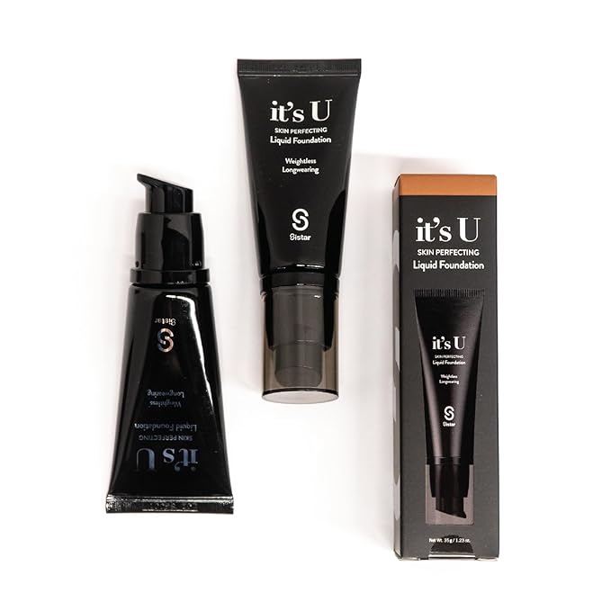 Sistar it's U Skin Perfecting Liquid Foundation Medium Coverage Buildable Weightless Longwearing Blendable 35 g / 1.23 oz. (Chocolate Chip)