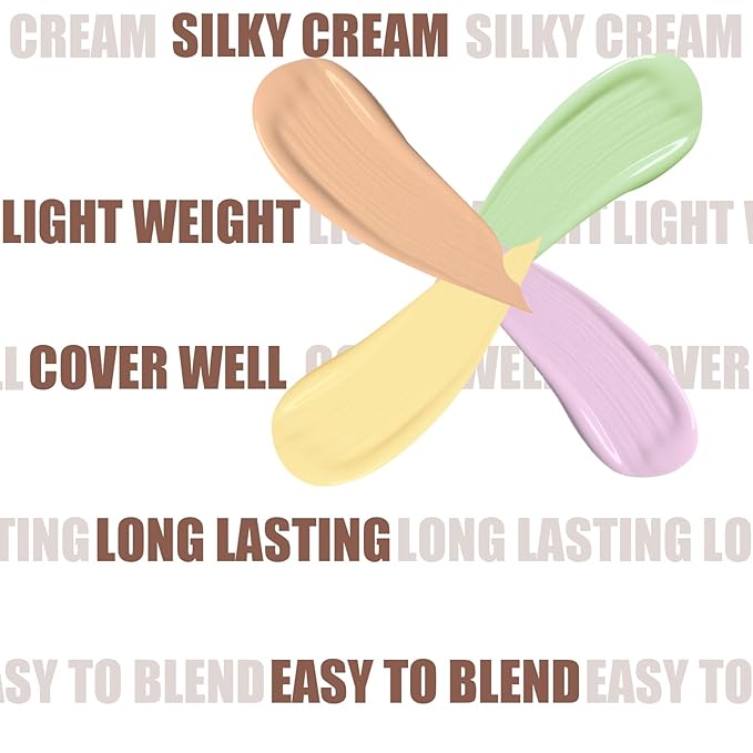 Color Correcting Concealer Cream Full Coverage Professional Makeup Palette Flawless Face Contour, Corrector