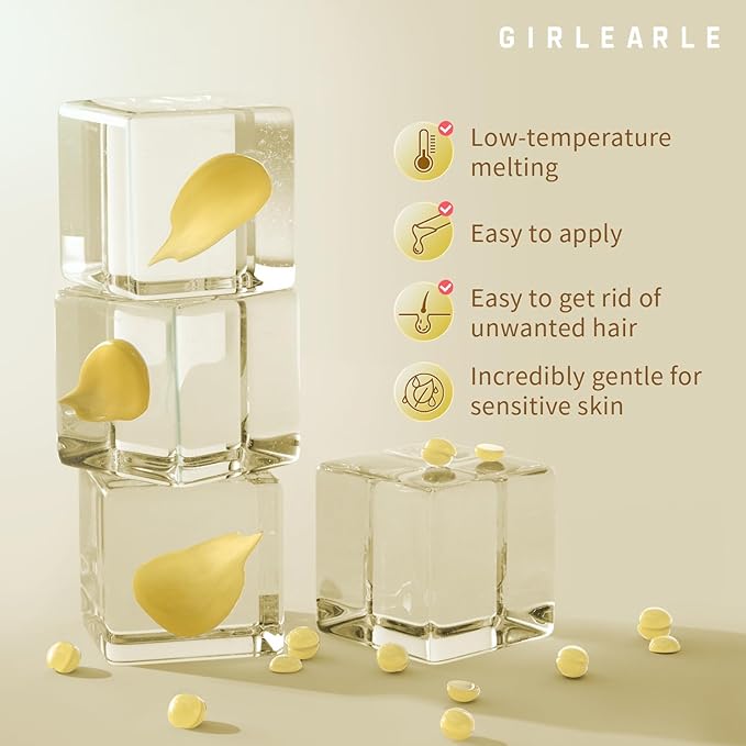 Hard Wax Beads, 1lb Honey Wax Beans for Hair Removal, Hard Wax for Sensitive Skin at Home, Wax Refill Perfect for Brazilian Bikini, Legs, Facial, Eyebrow and Full Body for Women and Men