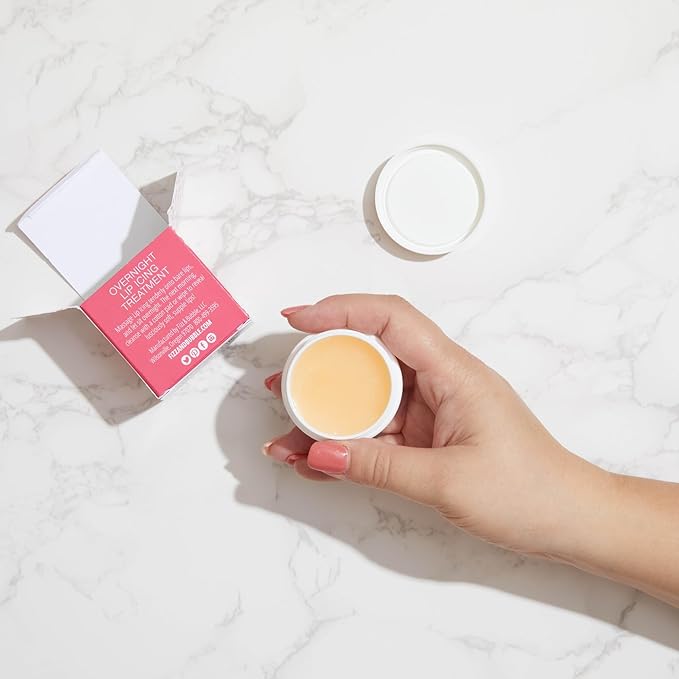 Fizz & Bubble Overnight Lip Icing Treatment with Vitamin E, Shea Butter, Hyaluronic Acid, Beeswax & More - Coconut & Peach - 0.5 Fl Oz